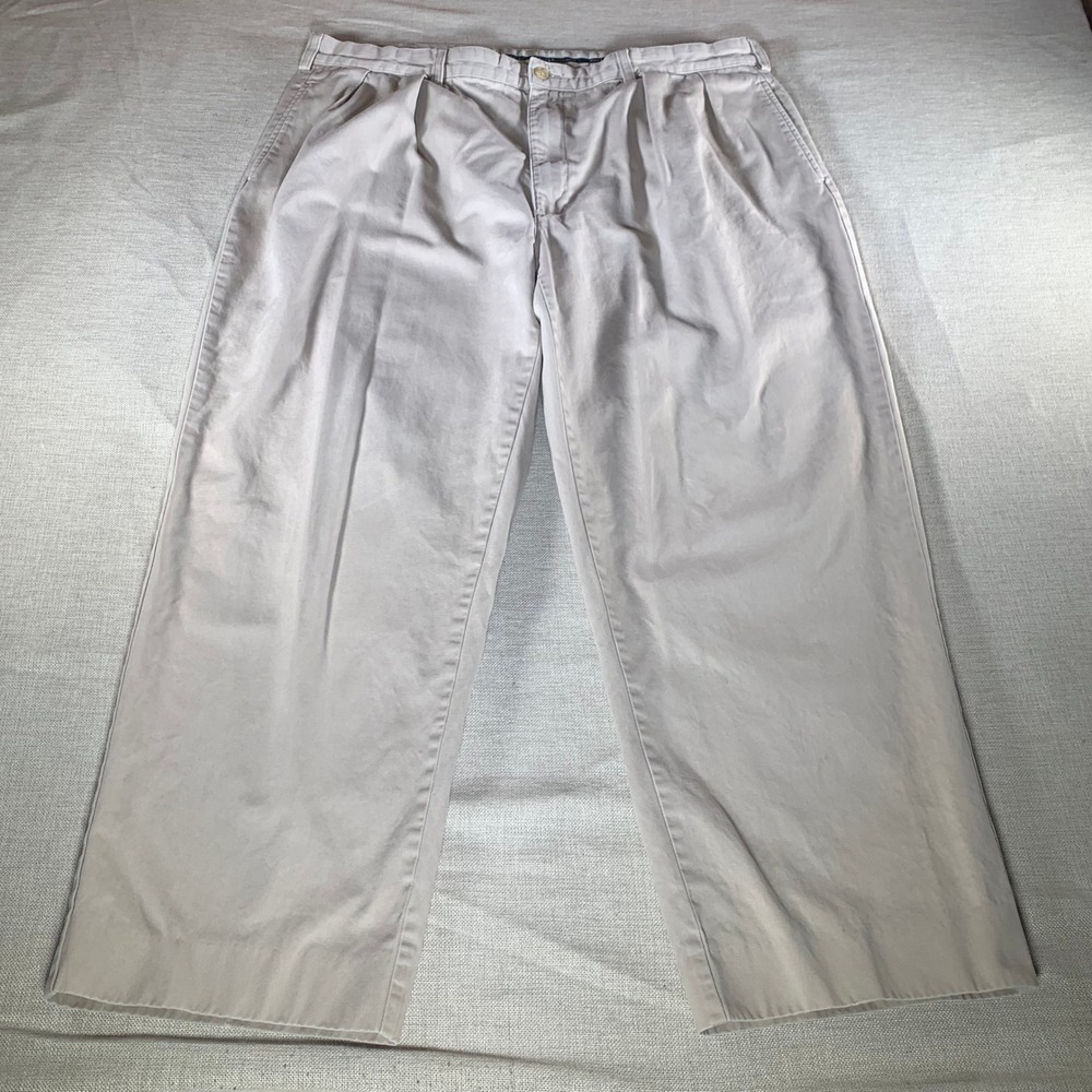 Polo Ralph Lauren Andrew Pant Mens 38x27 Pleated Chino Khaki Tan Cotton Trousers - Picture 2 of 11